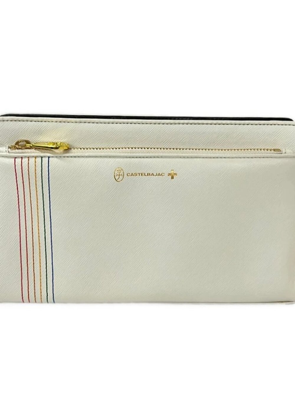 Castelbajac Cream Synthetic Leather Mens Clutch Bag